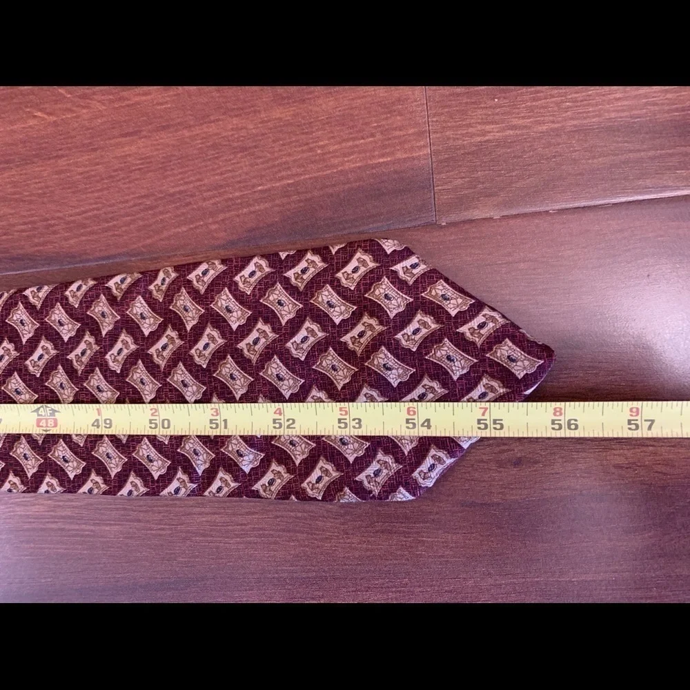 BUGATTI Burgundy/Red Silk Necktie